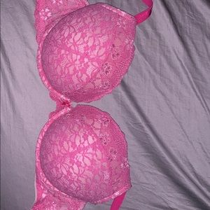 Torrid 44D Padded, Light Pink Lace Bra